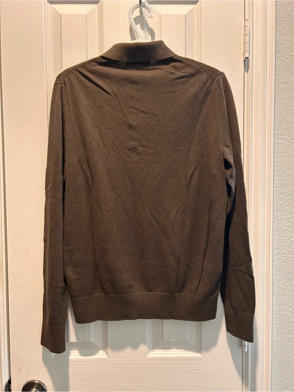 Banana Republic Brown Zip-Front Polo Sweater